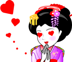 maiko girl Gion word and English sticker #7191388