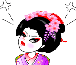 maiko girl Gion word and English sticker #7191390