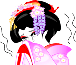 maiko girl Gion word and English sticker #7191391