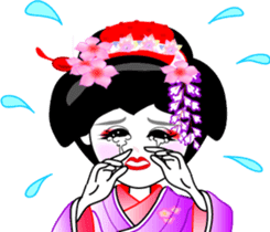 maiko girl Gion word and English sticker #7191392