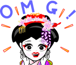 maiko girl Gion word and English sticker #7191403
