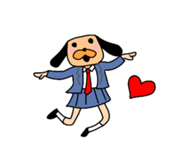 The drooped ears Doggy is a girl sticker #7191656