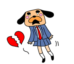 The drooped ears Doggy is a girl sticker #7191657