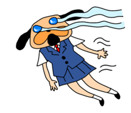 The drooped ears Doggy is a girl sticker #7191658