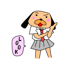 The drooped ears Doggy is a girl sticker #7191662