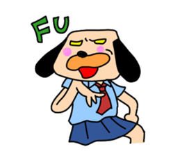 The drooped ears Doggy is a girl sticker #7191687