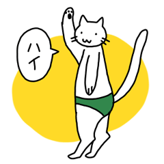 The cat wears underwear.