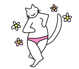 The cat wears underwear. sticker #7193658