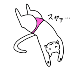 The cat wears underwear. sticker #7193660