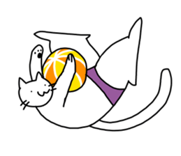 The cat wears underwear. sticker #7193661