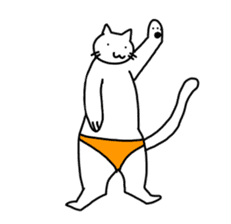 The cat wears underwear. sticker #7193664