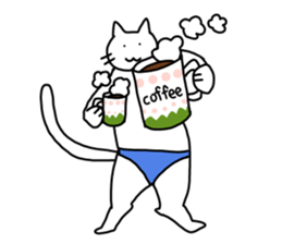 The cat wears underwear. sticker #7193666