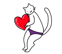 The cat wears underwear. sticker #7193668
