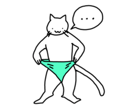 The cat wears underwear. sticker #7193674