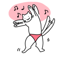 The cat wears underwear. sticker #7193677