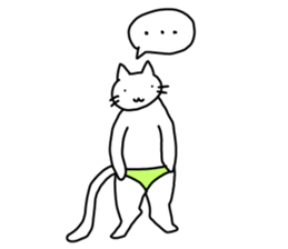 The cat wears underwear. sticker #7193678