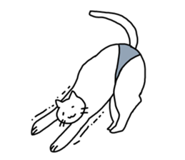 The cat wears underwear. sticker #7193679