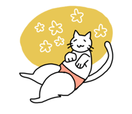 The cat wears underwear. sticker #7193680