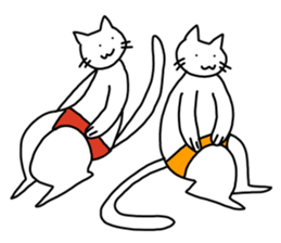 The cat wears underwear. sticker #7193684