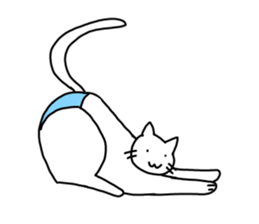 The cat wears underwear. sticker #7193685