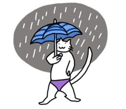 The cat wears underwear. sticker #7193687