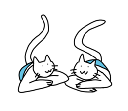 The cat wears underwear. sticker #7193688