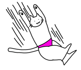 The cat wears underwear. sticker #7193689