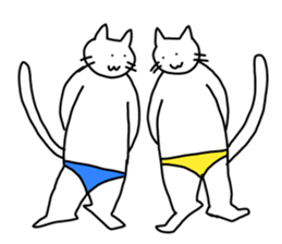 The cat wears underwear. sticker #7193690