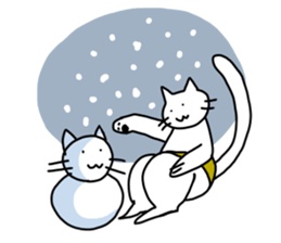 The cat wears underwear. sticker #7193691