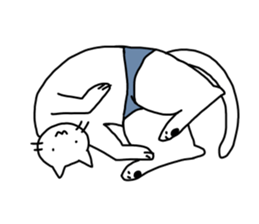 The cat wears underwear. sticker #7193694