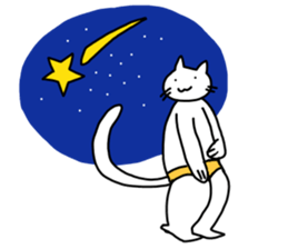 The cat wears underwear. sticker #7193695