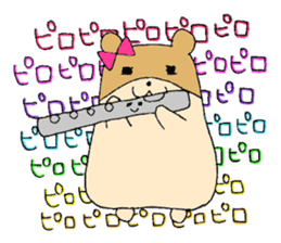Stamp of a hamster and a flute. sticker #7194380