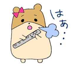Stamp of a hamster and a flute. sticker #7194384