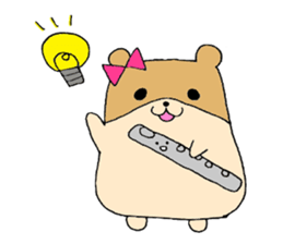 Stamp of a hamster and a flute. sticker #7194386
