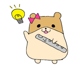 Stamp of a hamster and a flute. sticker #7194386