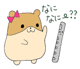 Stamp of a hamster and a flute. sticker #7194387
