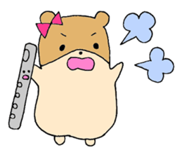Stamp of a hamster and a flute. sticker #7194388