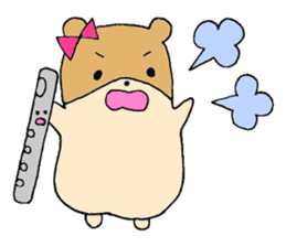 Stamp of a hamster and a flute. sticker #7194388