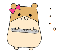 Stamp of a hamster and a flute. sticker #7194389