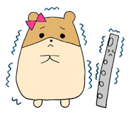 Stamp of a hamster and a flute. sticker #7194390