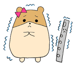 Stamp of a hamster and a flute. sticker #7194390