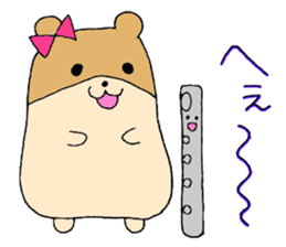 Stamp of a hamster and a flute. sticker #7194393