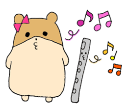 Stamp of a hamster and a flute. sticker #7194397