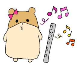 Stamp of a hamster and a flute. sticker #7194397