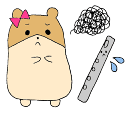 Stamp of a hamster and a flute. sticker #7194398