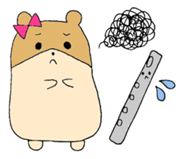 Stamp of a hamster and a flute. sticker #7194398