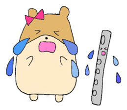 Stamp of a hamster and a flute. sticker #7194399