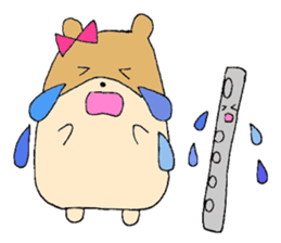 Stamp of a hamster and a flute. sticker #7194399