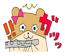 Stamp of a hamster and a flute. sticker #7194405