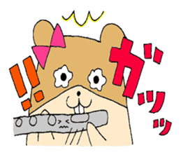 Stamp of a hamster and a flute. sticker #7194405